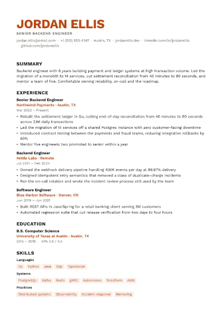 Ember resume template
