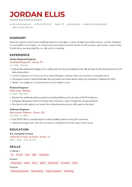 Bold resume template