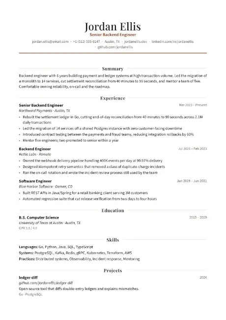 Elegant resume template