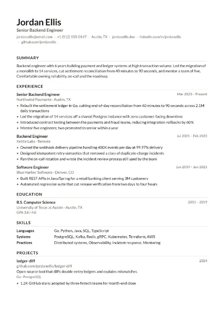 Neat resume template