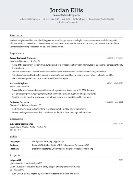 Slate resume template